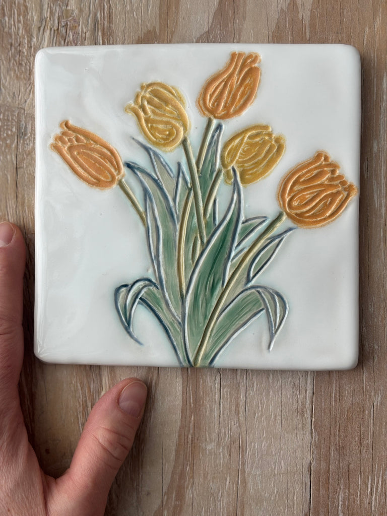 6x6 Flower Art Tile