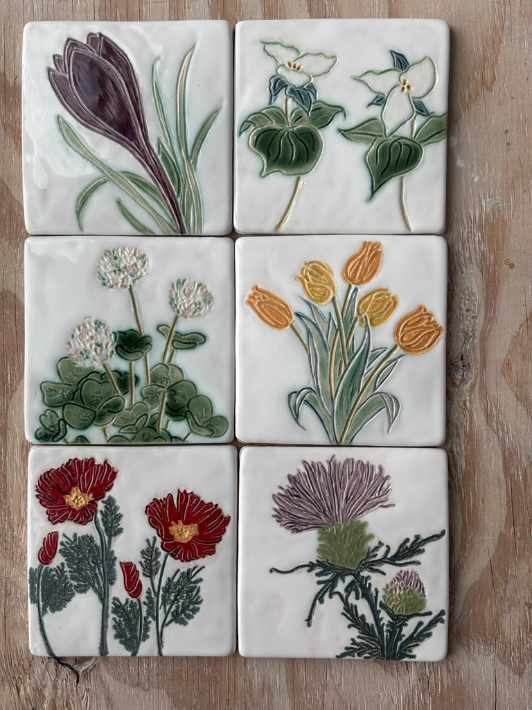 6x6 Flower Art Tile